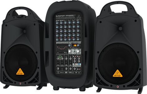 Behringer EUROPORT PPA2000BT 8-Channel 2000 Watt Portable PA System with Bluetooth, Wireless Expandability and Multi-FX Processor PPA2000BT