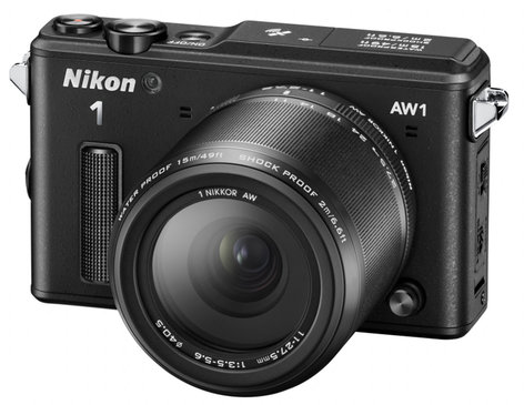 Nikon 27665 14.2 MP 1 AW1 Camera in Black with NIKKOR AW 11-27.5mm f/3.5-5.6 Zoom Lens 27665