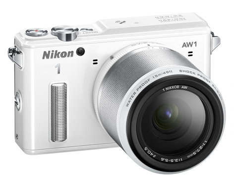 Nikon 27669 14.2 MP 1 AW1 Camera in White with NIKKOR AW 11-27.5mm f/3.5-5.6 Zoom Lens 27669