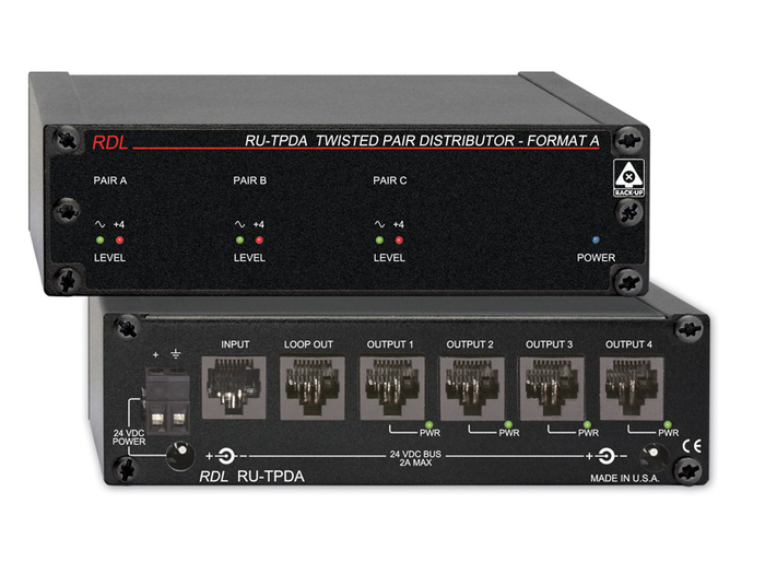 Radio Design Labs RU-TPDA 4 Output Signal and Power Distributor Module for RDL Format-A Twisted Pair Products RU-TPDA