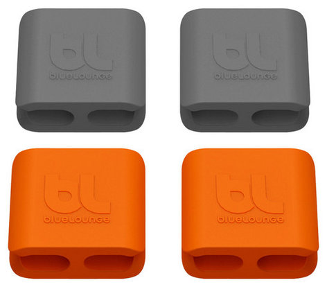 RadTech 15207 4 Pack of Orange and Gray Medium Size bluelounge CableClips 15207-RADTECH