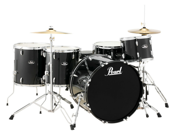 Pearl Drums RS525WFC/C 5-Piece Roadshow Series Drum Set in Jet Black with Cymbals and Hardware RS525WFC/C31