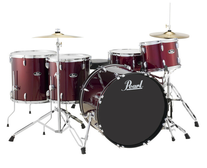 Pearl Drums RS525WFC/C 5-Piece Roadshow Series Drum Set in Wine Red with Cymbals and Hardware RS525WFC/C91