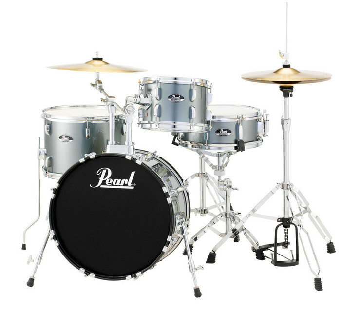 Pearl Drums RS584C 4-Piece Drum Set in Charcoal Metallic with Cymbals and Hardware RS584C/C706