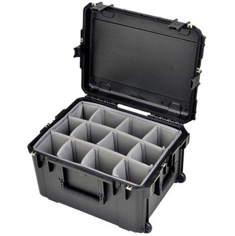 SKB Cases 3I-2217-12BD 22" x 17" x 12" Molded Mil-Spec Waterproof Case with Wheels and Dividers 3I-2217-12BD
