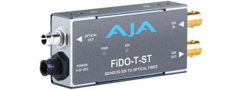 AJA Video Systems Inc FiDO-T-ST Single Channel SD/HD/3G-SDI to ST Optical Fiber Converter with Looping SDI Output and Power Supply FIDO-T-ST