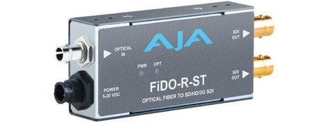 AJA Video Systems Inc FiDO-R-ST 1 Channel ST Optical Fiber to SD/HD/3G-SDI Mini Converter with Power Supply FIDO-R-ST