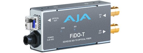 AJA Video Systems Inc FiDO-T 1 Channel SD/HD/3G-SDI to LC Optical Fiber Mini Converter with Looping SDI Output & Power Supply FIDO-T