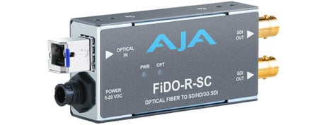 AJA Video Systems Inc FiDO-R-SC 1 Channel SC Optical Fiber to SD/HD/3G-SDI Mini Converter with Dual SDI Outputs & Power Supply FIDO-R-SC