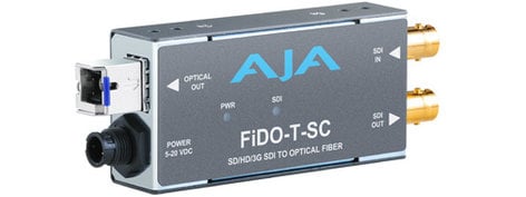 AJA Video Systems Inc FiDO-T-SC 1 Channel SDI to SC Fiber Mini Converter with Looping SDI Out and Power Supply FIDO-T-SC