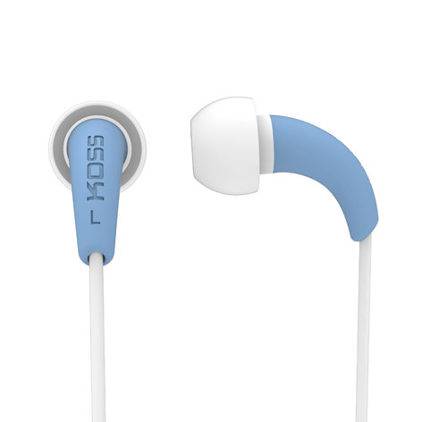 Koss FitBuds Sweat Resistant Compact Earbuds in Blue KEB32B