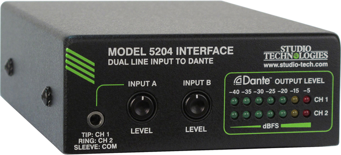 Studio Technologies Model 5204 Dual Line Input to Dante Network Audio Interface MODEL-5204