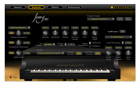 Synthogy Ivory II American Concert D Piano Sample Library IVORY2-AMERICAN-C-E