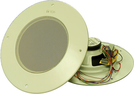TOA PC-580RVU Pack of (10) 8" Plenum Rated Ceiling Speakers with 25V/70V Transformer and Center-Grille Volume Adjustment PC580RVU-AM
