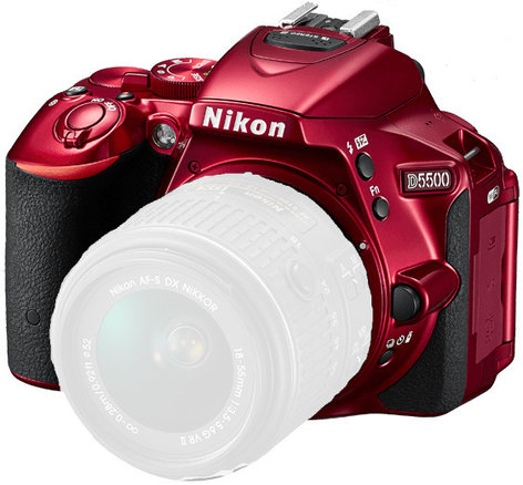 Nikon 1545 24.2MP D5500 DSLR Camera Body with Touchscreen Display in Red 1545
