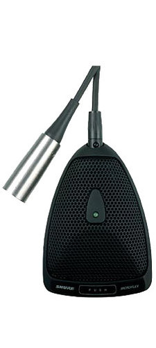 Shure MX393/C Microflex Cardioid Boundary Mic With Programmable Switch And 12' TA3F To XLRM Cable