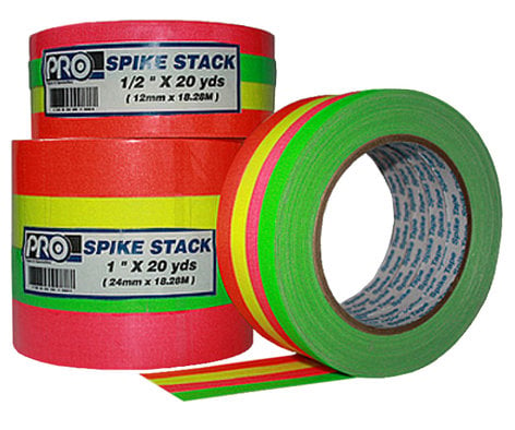 Rose Brand Spike Tape Pack (4) 20yd Rolls Of 1/2" Wide Fluorescent Cloth Spike Tape