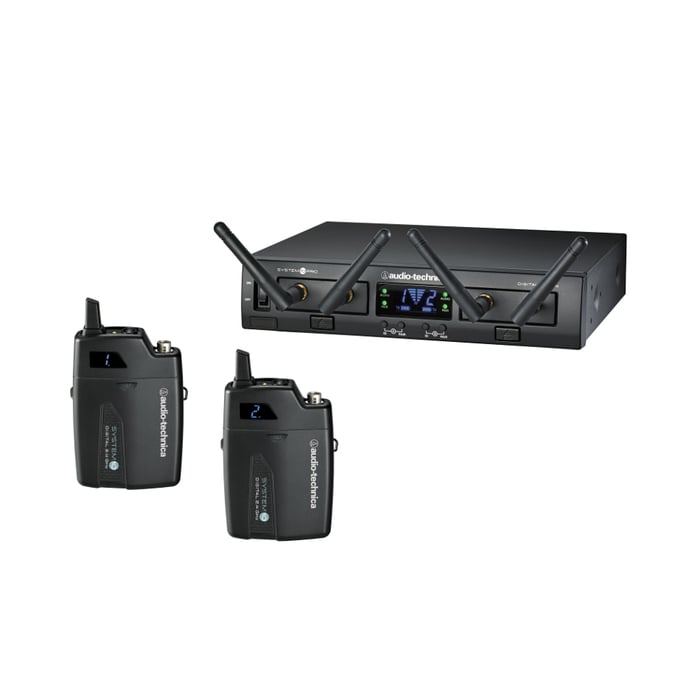 Audio-Technica ATW-1311 System 10 PRO Rackmount Dual-Channel Digital Wireless Bodypack System with (2) ATW-T1001 Bodypack Transmitters ATW-1311