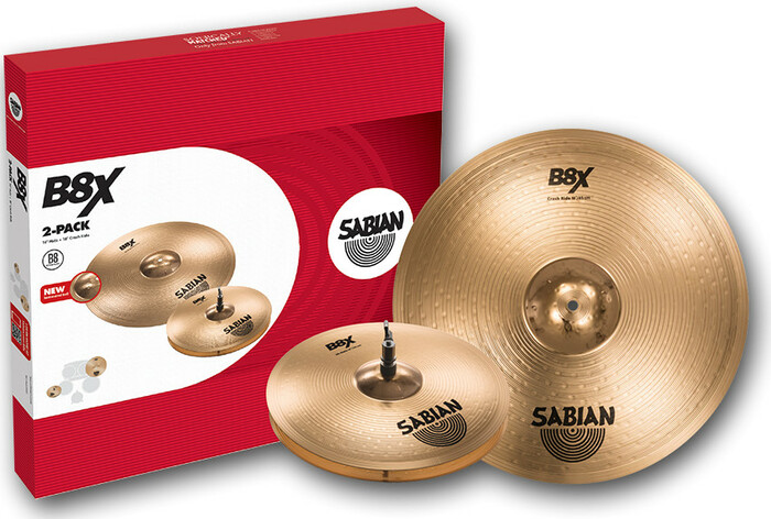 Sabian 45002X B8X 2 Pack Cymbal Set With 14" Hi-Hats And 18" Crash Ride