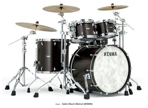 Tama TW52ZSWSBN 5 Piece STAR Walnut Shell Pack in Satin Black Walnut Finish TW52ZSWSBN