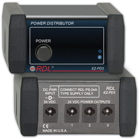 RDL EZ-PD3 24Vdc Power Distributor, 1x3