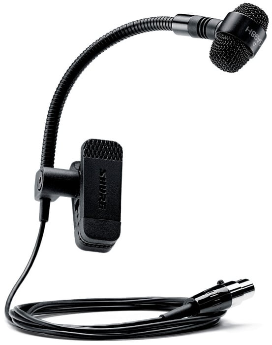 Shure PGA98H-TQG PG ALTA Clip-On Cardioid Condenser Gooseneck Instrument Microphone with TA4F Connector, without Preamp PGA98H-TQG