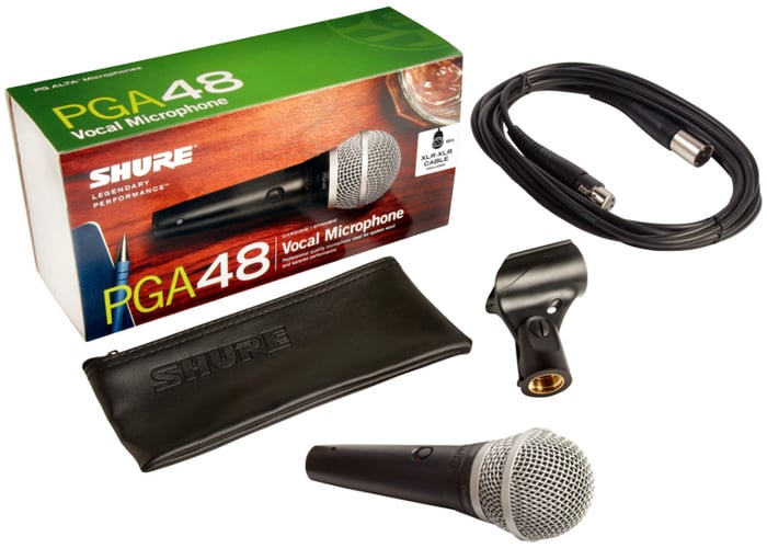 Shure PGA48-XLR Cardioid Dynamic Vocal Microphone With 15' XLR Cable