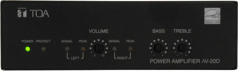 TOA AV-60S-AM Single-Channel 60W Digital Plenum-Rated Amplifier with 4 Ohm & 70V Operation AV-60S-AM