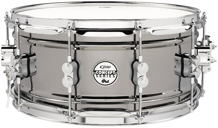 Pacific Drums PDSN6514BNCR Concept Series Black Nickel Over Steel 6.5"x14" Snare Drum With Chrome Hardware