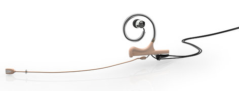 DPA Microphones FIDF00-IE1-B d:fine™ In-Ear Broadcast Cardioid Headset Microphone in Beige with Single-Ear Mount, Single In-Ear Monitor, and 120mm Boom FIDF00-IE1-B