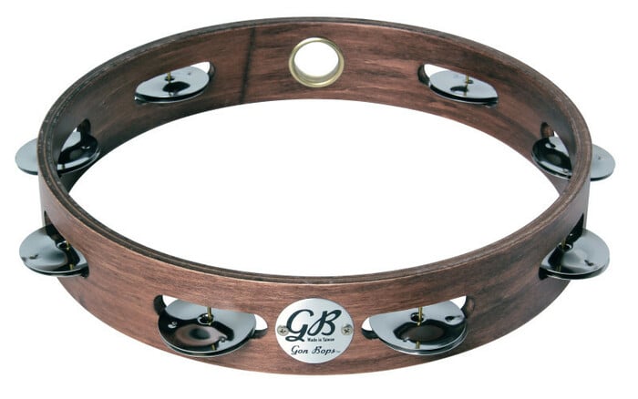 Gon Bops PTAMW1 10" Wood Tambourine With Single Row Of Jingles And No Head