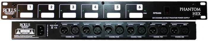 Rolls RPB486 Phantom Hex 6-Channel 48V Phantom Power Supply RPB486