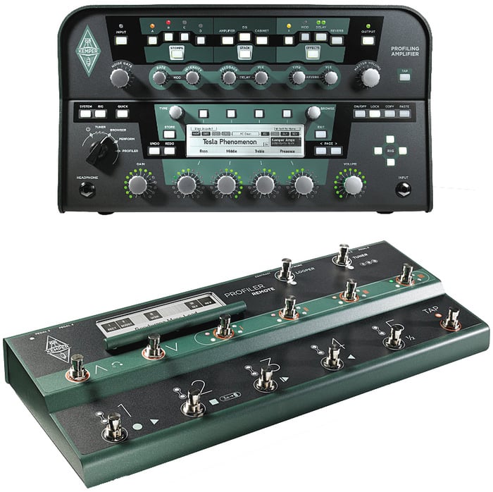 Kemper PROFILER+REMOTE-BLACK Profiler + Remote Profiler Amplifier Head In Black With Profiler Remote Foot Controller