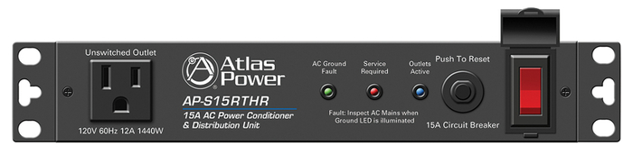 Atlas Sound AP-S15RTHR 15A Half-Rack Power Conditioner with Remote Activation AP-S15RTHR