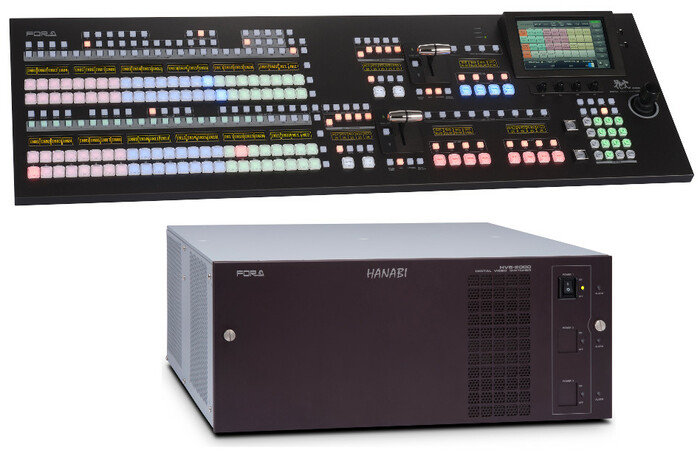 FOR-A Corporation HVS-2000-A Hanabi 3G/HD/SD 2 Full Mix/Effects Video Switcher with Operation Unit Package HVS-2000-A