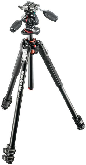 Manfrotto MK190XPRO3-3W 190XPRO Aluminum Horizontal Column Tripod with XPRO 3-way Head Kit MK190XPRO3-3W