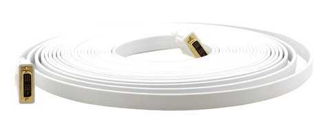 Kramer C-DM/DM/FLAT(W)-6 DVI-I Single Link (Male-Male) Flat White Cable (6')
