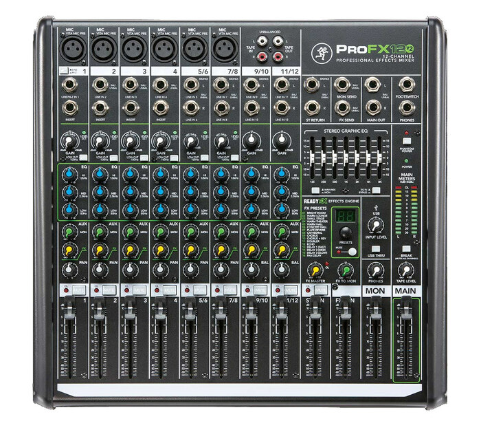 Mackie ProFX12v2 12-Channel Analog Mixer With Effects, USB Interface