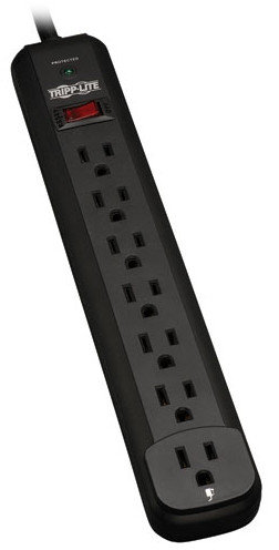 Tripp Lite TLP712B Protect It! 7-Outlet 1080 Joules Surge Protector with 12-ft. Cord and Black Housing TLP712B