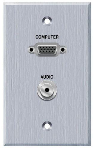 PanelCrafters PC-G1520-E-P-C Single Gang VGA And 3.5MM TRS Panelcrafters Aluminum Faceplate