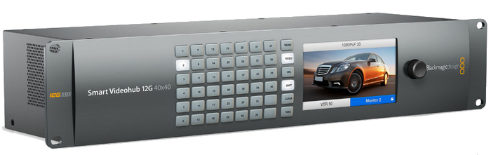 Blackmagic Design Smart Videohub 12G 40x40 2RU 40x40 12G-SDI Ultra HD 2160p60 Video Router VHUBSMARTE12G4040