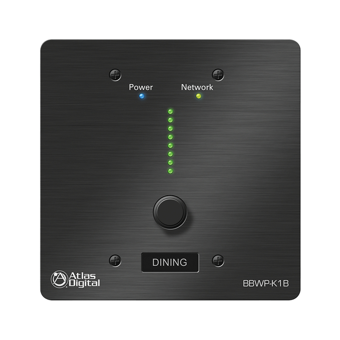 Atlas IED BBWP-K1B BlueBridge Series Wall Controller In Black With Single Value Change Adjustment