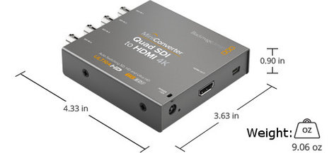 Blackmagic Design CONVMBSQUH4K2 Quad SDI To HDMI 4K Mini Converter
