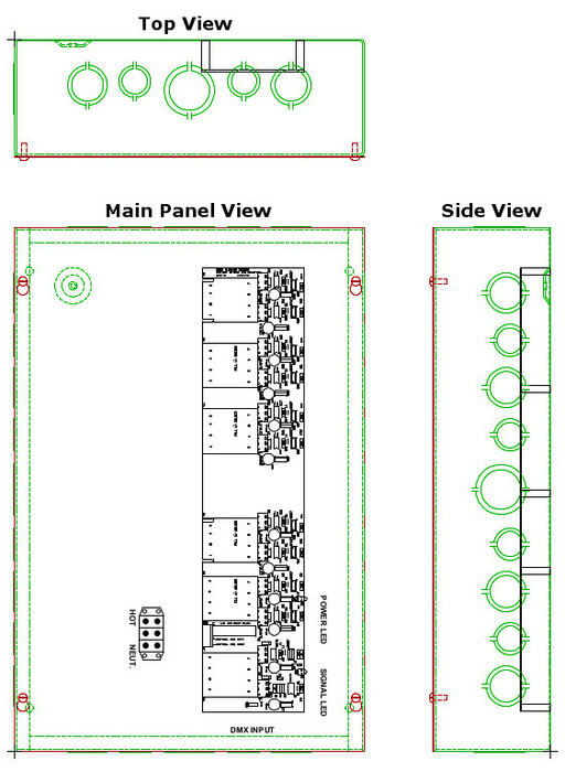 Doug Fleenor Designs 1211-JBOX DMX Isolated Splitter PCB Mounted in J-Box Enclosure 1211-JBOX