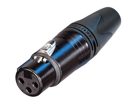 Neutrik NC3FXX-14-B-D 3-pin XLRF Connector For Large Diameter Cable, Black, 100ct Box