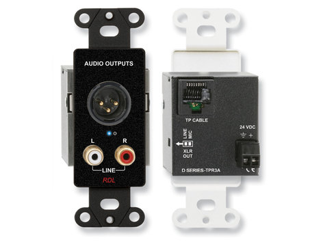 Radio Design Labs DB-TPR3A Active Three-Pair Receiver Wall Plate with XLR and RCA Connectors DB-TPR3A