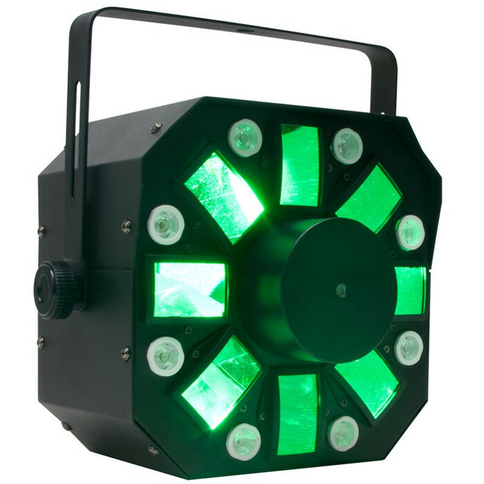 ADJ Stinger 3-in-1 Effect Fixture: LED Moonflower, Red And Green Laser And UV LED