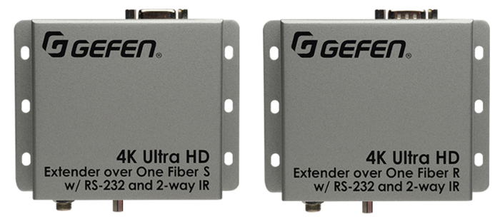 Gefen Inc EXT-HDRS2IR-4K2K-1FO 4K Ultra HD Extender for HDMI over One Fiber with RS-232 and 2-Way IR EXT-HDRS2IR-4K2K-1FO