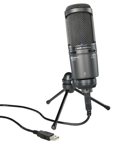 Audio-Technica AT2020USB+ USB Microphone, with Phone Jack/Volume Control AT2020-USB+