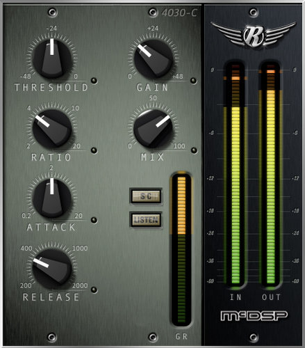 McDSP 4030-RETRO-COMP-HD 4030 Retro Compressor HD Single-Channel Retro Compressor Plugin, HD AAX DSP/Native/AU/VST Version